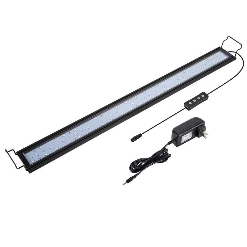 hygger 20W Full Spectrum Aquarium Light with Aluminum Alloy Shell Extendable Brackets, White Blue Red LEDs, External Controller, for Freshwater Fish Tank (30-36 inch) - Image 1